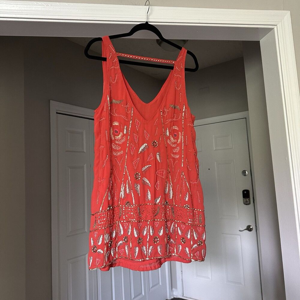 Free People Secret Garden Embellished Large Sequin Dress Size Small EXCELLENT! - Picture 4 of 13